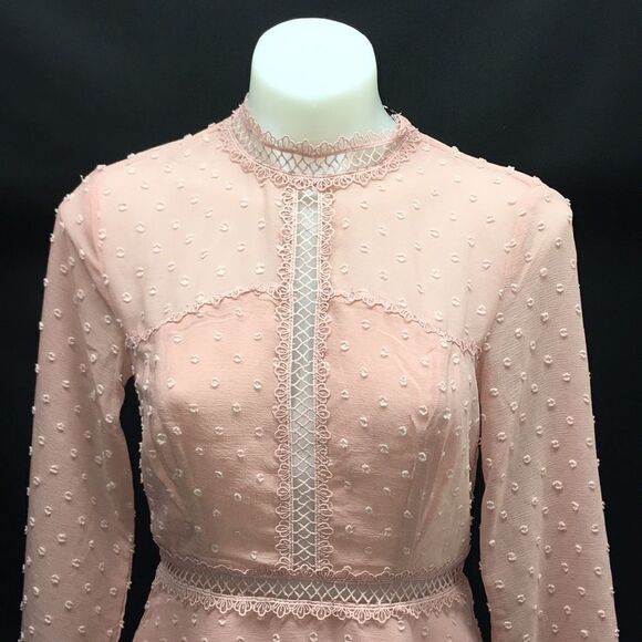 New BARDOT Long Sleeve Cherie Lace Trim Dress - Picture 5 of 9